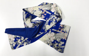 Kimono Scarf Black Bright Blue Botan 4396A Scarves MONIKO STORE 