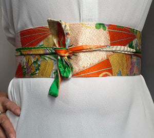 Reversible Wide Kimono Belt Ayame 5771 & 5422