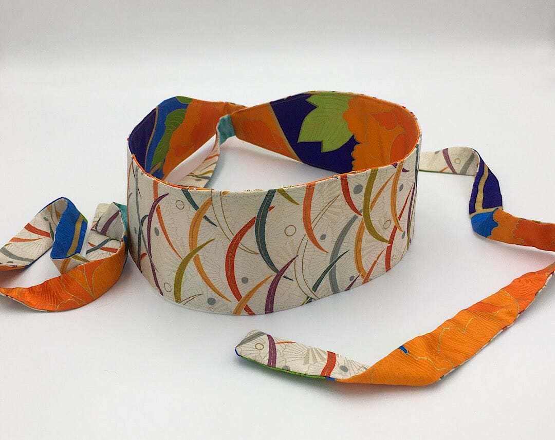 Reversible Wide Kimono Belt Tsuru 5686 & 5550 Belt MONIKO STORE 