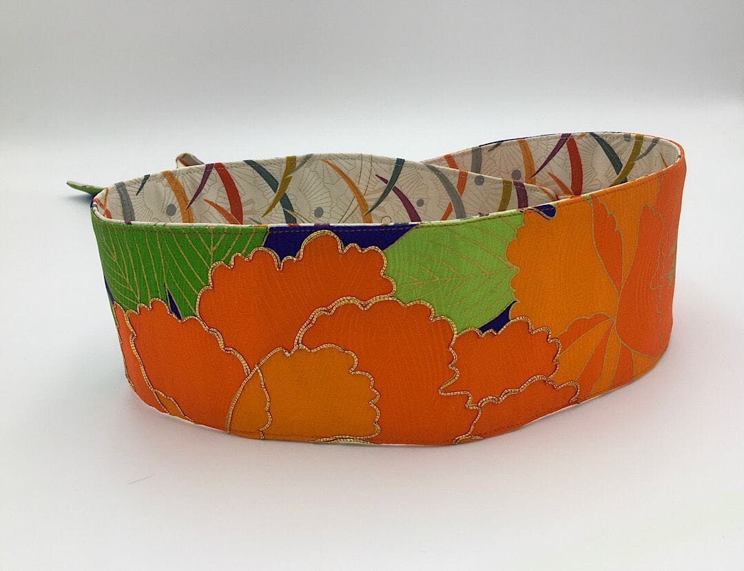 Reversible Wide Kimono Belt Tsuru 5686 & 5550 Belt MONIKO STORE 