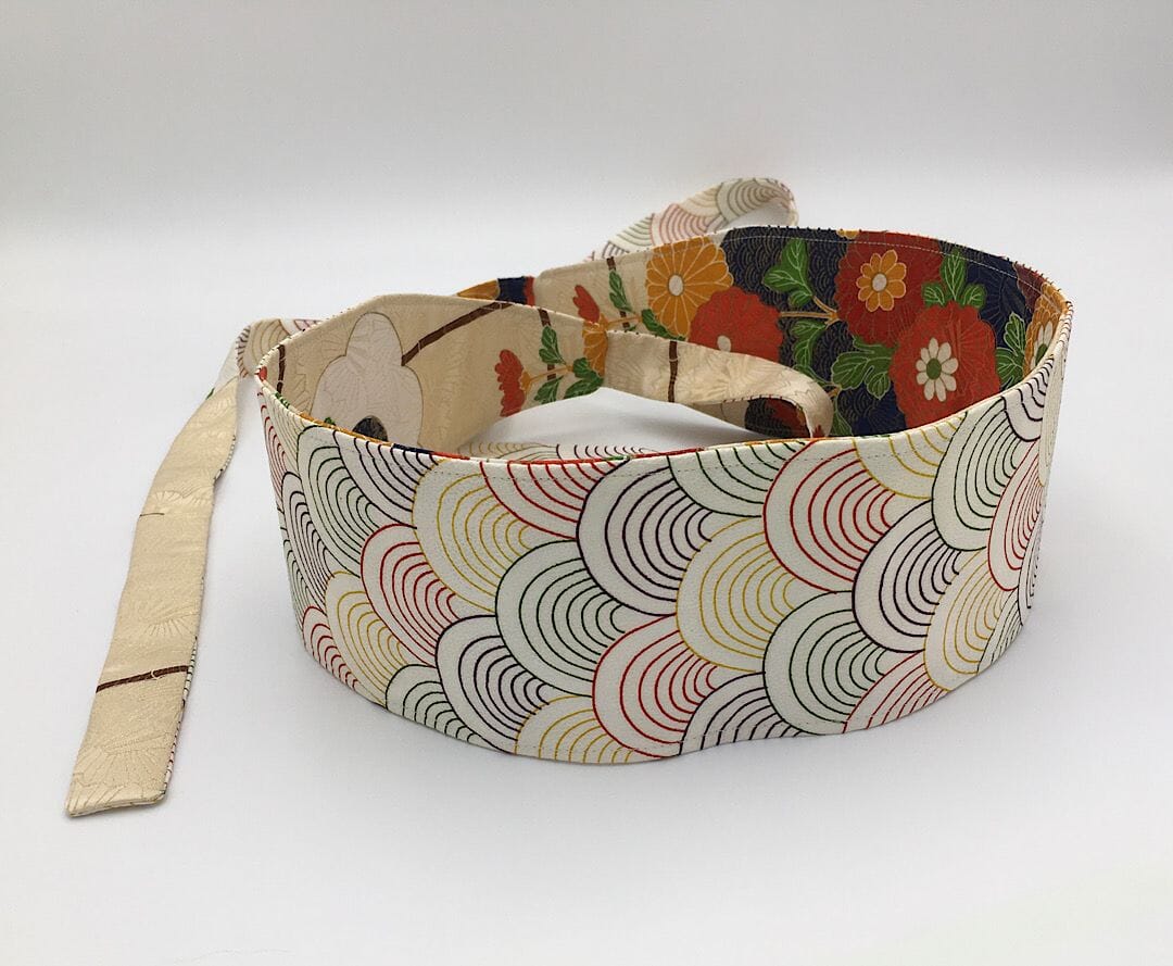 Reversible Wide Kimono Belt Seigaiha 5086 & 4466 Belt MONIKO STORE 