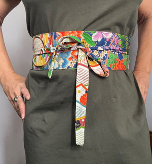 Reversible Wide Kimono Belt Matsu 5901 & 5791
