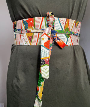 Reversible Wide Kimono Belt Matsu 5901 & 5791
